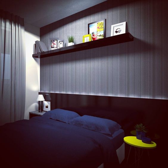 Imagem mostra quarto decorado - papel de parede para quarto