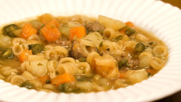 Imagem mostra receita de sopa de legumes