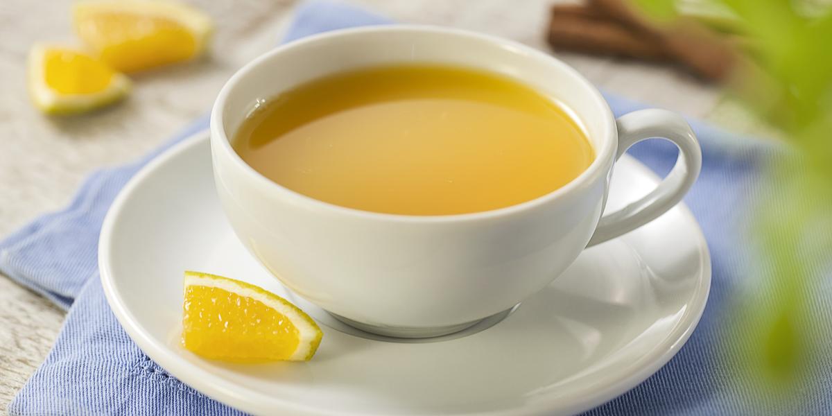 Imagem mostra chá de laranja