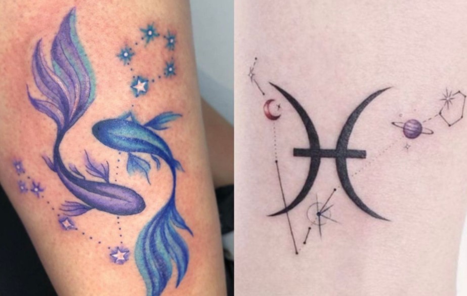 tatuagem signo peixes feminina