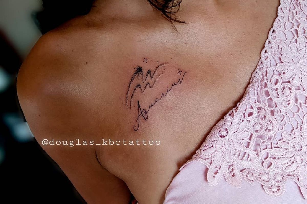 tatuagem do signo de Aquário